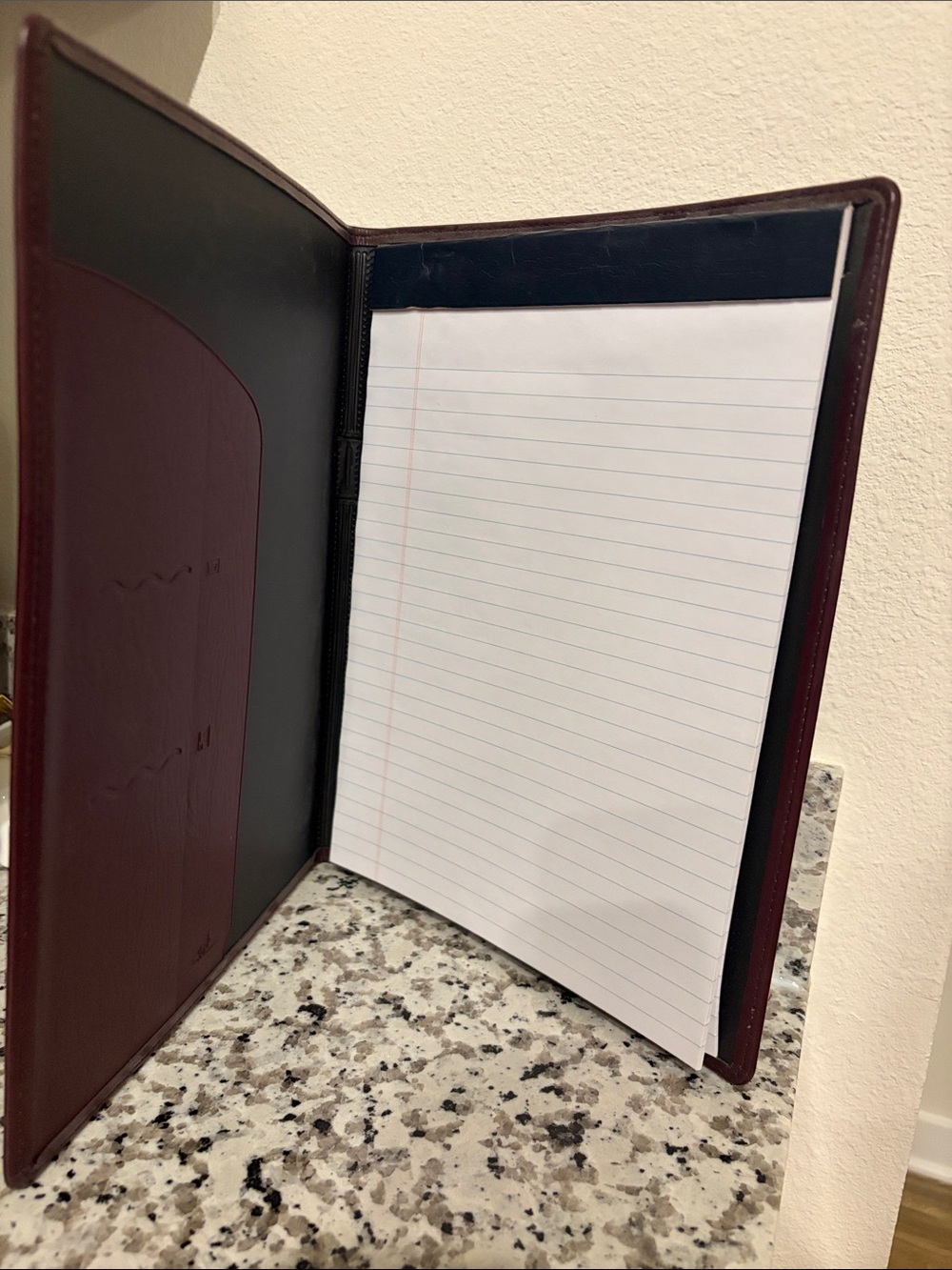 Burgundy Leather Folio Portfolio - Picture 2 of 2